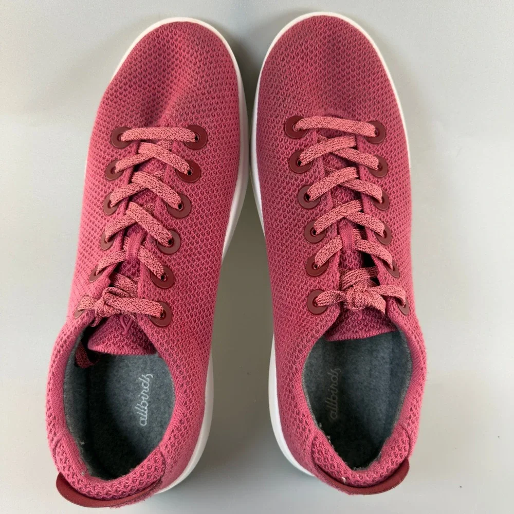 Allbirds Tree Piper Mens 13 Lux Pink White Running Shoes‎ Lace Low Train Sneaker
